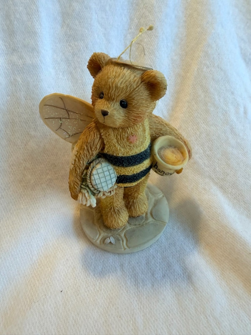 Cherished Teddies Tan and Black Bee Bear Figurine